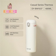 Casual Series White 480ML 316 Stainless Steel Water Bottle Thermos for Office & Students Hot And Col