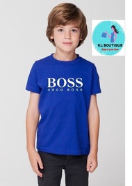 Kids T Shirt, New Arrival Family Set- Short Sleeve, Boss Logo Design, 100% Premium Cotton, Girls Unisex, Baby clothes/kids clothes/boys clothing/Baju Budak Lelaki/Kids dress girl