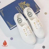 KIM&CO. Poppy(KF009W) รองเท้าผ้าใบกันน้ำ แฟชั่นผู้หญิง สีขาว สไตล์ลูกคุณหนู ใส่แล้วเท้าเล็ก ขาเรียว