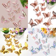 12/24/36 pcs 3D Butterfly Wall Stickers 3 Layers Gold RoseGold Decorative Butterflies for Wedding Bi