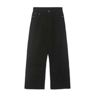 ผ้าฝ้าย 100% ผู้ชาย Baggy ตรงกางเกงยีนส์นุ่มสบายสบายๆกางเกงแฟชั่นเกาหลีสีขาวสีน้ําตาล DENIM กางเกงชา