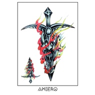 Temporary Tattoo - Flaming Dagger
