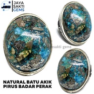 Natural Batu Akik Badar Perak Pirus Persia Original BPP05