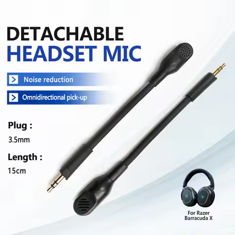 3.5MM Detachable Gaming Headset Microphone Gaming Headphone Repair Accessory Mic for Razer Barracuda