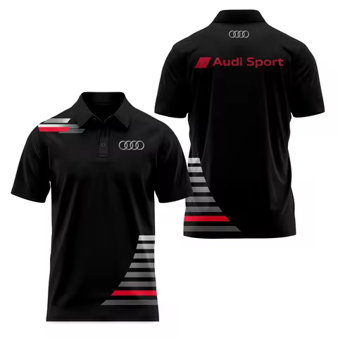 2026 High-Quality Short-Sleeved Polo Shirt 3D Printed Audi 4S Fast Dry Sport Collar T-Shirt for Stor