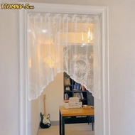 TIOMNV56H4 Kitchen Curtains, Short Butterfly Window Curtain, Fashion Curved Lace White Half Curtain 