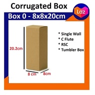 【packing shop] Corrugated Box 0 - 8x8x20cm (10 Pcs)
