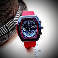 jam tangan pria LEOPARD LP-8802 Tali Rubber Red Chrono aktif