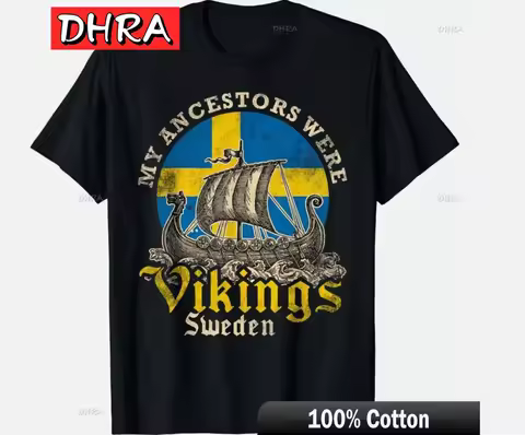 Swedish Sweden Viking Ship Flag Gift Unisex T-Shirt Graphic T-Shirt Urban Cool Cute Shirts Tops for 