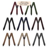 [Loviver] Men's Suspenders with Side Clip, Trucker Suspenders, Y-Back Suspenders for Men
