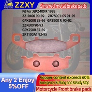 Rear Sintered Metal Brake Pads For KAWASAKI GPZ400 R 1988 ZZ-R400 90-92 GPX600R 88-96 ZZR600 90-93 G