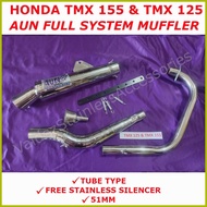 ∵ ◮ 🅸 TMX 125 & TMX 155 New Full System Open Muffler AUN , Stainless Open PIpe