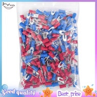 200pcs 16-14 AWG Red Blue Wire Connector Insulated Fork Terminal #4
