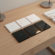 1/2/3 Gang Crystal Tempered Glass Wall Switch, Touch Control with LED Indicator  1/2/3 Geng Kaca Tem