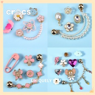 cute Jibbitz Metal Flower Jibbitz Pearl Chain cute Accessories charm cute Metal Jerry Shoe Buckle
