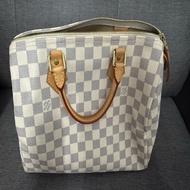 LV Louis Vuitton speedy30 白色棋盤格 手提行李袋 無肩帶款