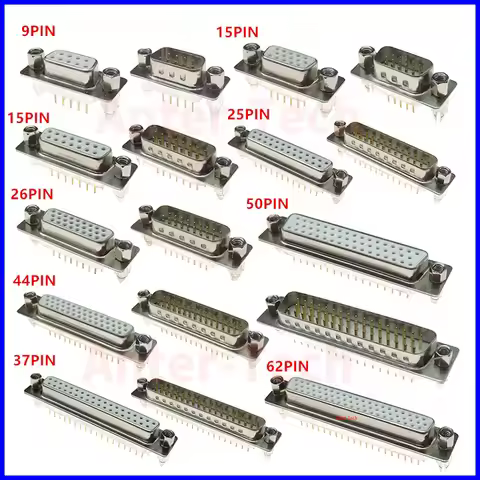 1PCS DB9 DB15 DB25 DB37 Pin Straight 180 Degree Male Female Plug D-sub PCB Mounting Connector DP9 DP