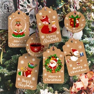 50pcs Painted Christmas Tag Kraft Paper Christmas Tag Card Party Gift Wrap Tag