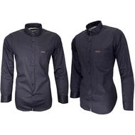 BAJU KEMEJA KOSONG HITAM PLAIN SHIRT MEN SLIM FIT