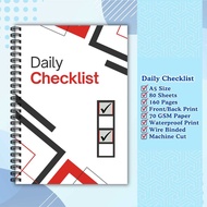 A5 Daily Checklist Booklet Notebook