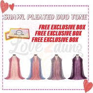 Love2dung Rainbow Shawl Full Pleated Wrinkle / Two Tone Tudung READY STOCK