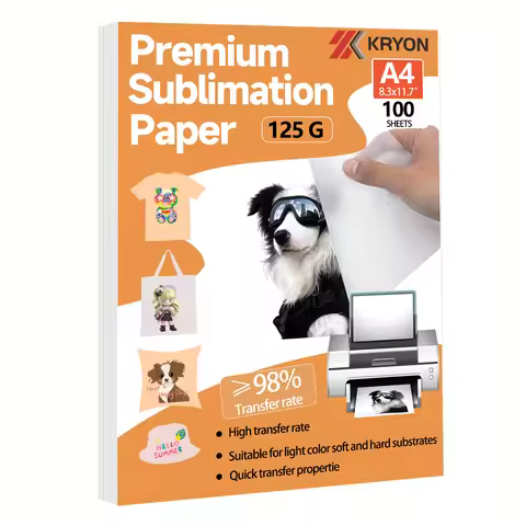 100 Sheets 125G A4 Size 8.3x11.7 lnch Sublimation Paper Heat Transfe Paper Compatible with Inkjet Pr