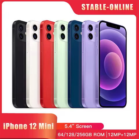 Original Apple iPhone 12 mini 5.4" 4G 5G 64GB/128GB/256GB ROM Dual 12MP A14 Chip IOS LTE Unlocked ip