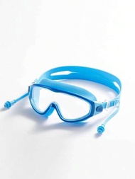 1入藍色防水和防霧高清大框游泳眼鏡