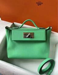 全新愛馬仕 Hermes mini 2424 漫畫綠銀扣