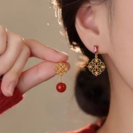 Red agate AB design 925 stud