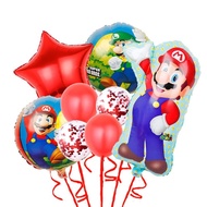 Cartoon Mario Aluminum Balloon Set Design Mario Theme Birthday Game Toy Decoration Party Decoration Aluminum Foil Balloon