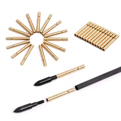 ACCMOS 75Grain 5.2mm Bushing DIY Archery Accessories Arrow Inserts with Copper Shaft Replacement Arr