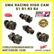 UMA RACING HIGH CAM SHAFT S1 R1 R3 EGO EX5 SRL Y15ZR WAVE110 LC135 WAVE125 FI MSX SRL115i ROLLER ACT