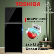 Toshiba 310L Origin Inverter Refrigerator Fridge GR-RT320WE PMY Urban Black FRIDGE  PETI SEJUK