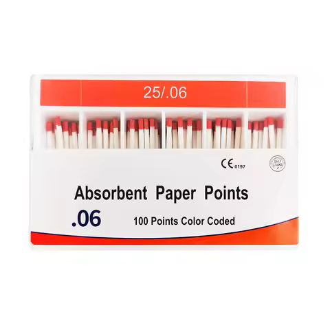 0.06 Taper Dental Absorbent Paper Points 20# 25# 30# 35# 40# Paper Points Cotton Fiber Root Canal Ab