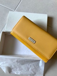 Pierre Cardin mustard yellow leather long wallet 姜黃色皮長銀包