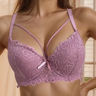 PARIFAIRY Strappy Sexy Bra Cup B Molded Cup Bra Underwire Lace Bra No Pad 34B 36B 38B 40B-7004
