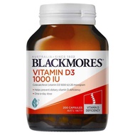 Blackmores Vitamin D3 แบล็คมอร์ วิตามินดี3 ปริมาณ 1000 IU (200 Capsules)