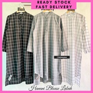 HANANI BLOUSE LABUH baju perempuan blouse muslimah kemeja labuh viral baju muslimah labuh baju lenga