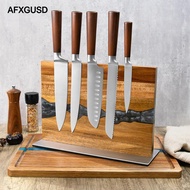 [AFXGUSD] Magnetic Knives Block Magnetic Knives Holder Double Side Storage Wood Resin