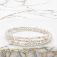 【黃金點綴】18K黃金淡水珍珠手鐲 | 3mm & 6mm圓珠設計