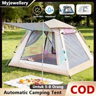 4/5 Person Camping Tent Automatic Waterproof Khemah Quick Open White Hiking Travel Tent for Family