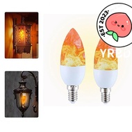 YRBWDYZDH LED Flame Light Bulbs, Chandelier Base Plastic Candle Fire Light Bulb, Fashion E14 E27 2W 