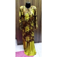 Preloved Baju Kurung Satin Gold