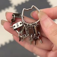 Xiaohong Schoolbag Rent Wife Key Pendant Niche Metal Design Waist Hanging High-End Car Key Ring Crea