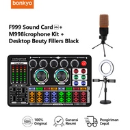 Bonkyo  F999 Live Sound Card Live Mixer Periferal Komputer Untuk Audio Kartu Suara Karaoke PC Mac