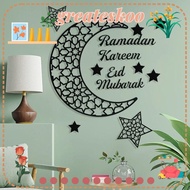 GREATESKOO Mirror Stickers, DIY Ramadan Decors Wall Sticker, Fashion Home Decorations Arylic Removable Eid Mubarak Wall Decal