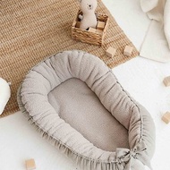 Baby nest in natural colors plush soft TEDDY + muslin