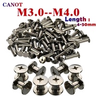 10sets M3 M4 304 Stainless Steel Binding Chicago Screw Leather Bag Accounk Photo Album Screw Books B