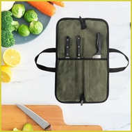 Knives Bag for Chefs Outdoor Cutlery Storage Pouch Waxed Canvas Portable Chef's Knives Storage Bag f
